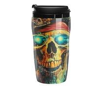 Ppsychedelic Pirates Skull Portable Coffee Cups Insulated Mug Water Tumbler with Lid Sealed for Hot Cold Drinks 250ml