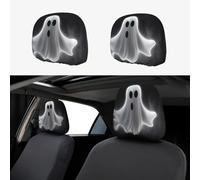 PPTHSNVB 1PCS Car Headrest Cover, Stretch Car Head Rest Covers Universal Headrest Covers for Cars Black and Halloween Ghost Funny Cars Front Seat Head Rest Protector Auto Interior Accessories