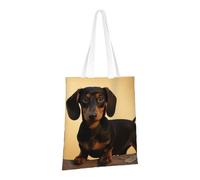PPTHSNVB A cute dachshund Canvas Tote Bag for Women Reusable Shopping Grocery Bags with Handles Cloth bags