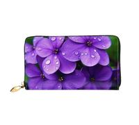 PPTHSNVB American Flag Firework Women's Wallet Large Capacity Credit Card Holder Zip Phone Clutch Ladies Travel Purse, Violet Flower, One Size, Classic