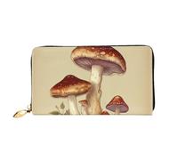 PPTHSNVB American Flag Firework Women's Wallet Large Capacity Credit Card Holder Zip Phone Clutch Ladies Travel Purse, Vintage Edible Mushrooms, One Size, Classic
