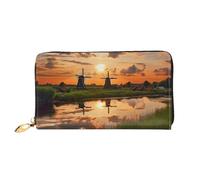 PPTHSNVB Autumn Thanksgiving Women's Wallet Large Capacity Credit Card Holder Zip Phone Clutch Ladies Travel Purse, View Of The Netherlands, One Size, Classic