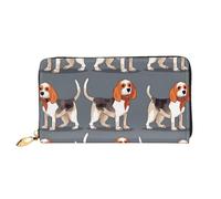 PPTHSNVB Beautiful Beach Sunset Women's Wallet Large Capacity Credit Card Holder Zip Phone Clutch Ladies Travel Purse, Beagle Patterns, One Size, Classic