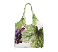 PPTHSNVB Beautiful Grape Leaves Canvas Tote Bag for Women Reusable Shopping Grocery Bags with Handles Cloth bags