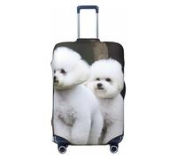 PPTHSNVB Bichon Frise Luggage Covers for Suitcase Elastic Suitcase Cover Protector Dustproof Anti-Scratch Thicken Travel Luggage Cover Washable Baggage Covers Fit 18-32 Inch Luggage, Black, S