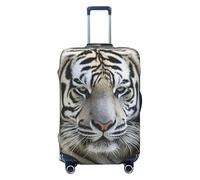 PPTHSNVB Black and White Tiger Luggage Covers for Suitcase Elastic Suitcase Cover Protector Dustproof Anti-Scratch Thicken Travel Luggage Cover Washable Baggage Covers Fit 18-32 Inch Luggage, Black, L