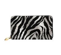 PPTHSNVB Black astronaut on blue Women's Wallet Large Capacity Credit Card Holder Zip Phone Clutch Ladies Travel Purse, Black And White Zebra Print, One Size, Classic