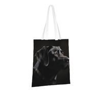 PPTHSNVB Black Labrador Canvas Tote Bag for Women Reusable Shopping Grocery Bags with Handles Cloth bags