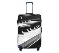 PPTHSNVB Black White Piano Keyboard Luggage Covers for Suitcase Elastic Suitcase Cover Protector Dustproof Anti-Scratch Thicken Travel Luggage Cover Washable Baggage Covers Fit 18-32 Inch Luggage