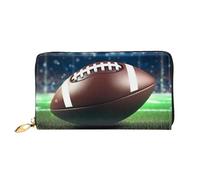 PPTHSNVB Black White Stripes Red Rose Flowers Women's Wallet Large Capacity Credit Card Holder Zip Phone Clutch Ladies Travel Purse, American Football, One Size, Classic