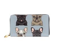PPTHSNVB Blue Musical Notes Women's Wallet Large Capacity Credit Card Holder Zip Phone Clutch Ladies Travel Purse, French Bulldog, One Size, Classic