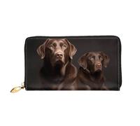 PPTHSNVB Blue Musical Notes Women's Wallet Large Capacity Credit Card Holder Zip Phone Clutch Ladies Travel Purse, Brown Labrador Retriever, One Size, Classic