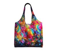PPTHSNVB Bright Beautiful Colorful Art Canvas Tote Bag for Women Reusable Shopping Grocery Bags with Handles Cloth bags