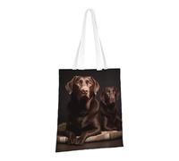 PPTHSNVB Brown Labrador Retriever Canvas Tote Bag for Women Reusable Shopping Grocery Bags with Handles Cloth bags