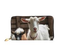 PPTHSNVB Camouflage Deer Women's Wallet Large Capacity Credit Card Holder Zip Phone Clutch Ladies Travel Purse, Cute Goat, One Size, Classic