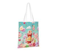 PPTHSNVB Candy Happy Canvas Tote Bag for Women Reusable Shopping Grocery Bags with Handles Cloth bags