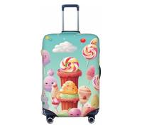 PPTHSNVB Candy Happy Luggage Covers for Suitcase Elastic Suitcase Cover Protector Dustproof Anti-Scratch Thicken Travel Luggage Cover Washable Baggage Covers Fit 18-32 Inch Luggage, Black, L