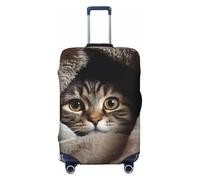 PPTHSNVB Cat Under Blanket Luggage Covers for Suitcase Elastic Suitcase Cover Protector Dustproof Anti-Scratch Thicken Travel Luggage Cover Washable Baggage Covers Fit 18-32 Inch Luggage, Black, XL