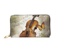 PPTHSNVB Cat Under Blanket Women's Wallet Large Capacity Credit Card Holder Zip Phone Clutch Ladies Travel Purse, Butterfly And Cello, One Size, Classic
