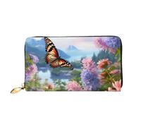 PPTHSNVB Cat Women's Wallet Large Capacity Credit Card Holder Zip Phone Clutch Ladies Travel Purse, Butterfly Garden, One Size, Classic