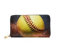 PPTHSNVB Cherry fruit Women's Wallet Large Capacity Credit Card Holder Zip Phone Clutch Ladies Travel Purse, Softball, One Size, Classic