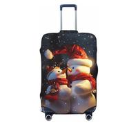 PPTHSNVB Christmas Snowmans Luggage Covers for Suitcase Elastic Suitcase Cover Protector Dustproof Anti-Scratch Thicken Travel Luggage Cover Washable Baggage Covers Fit 18-32 Inch Luggage, Black, S