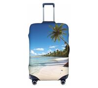 PPTHSNVB Coconut Palm Beach Luggage Covers for Suitcase Elastic Suitcase Cover Protector Dustproof Anti-Scratch Thicken Travel Luggage Cover Washable Baggage Covers Fit 18-32 Inch Luggage, Black, L