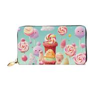 PPTHSNVB Coconut Palm Beach Women's Wallet Large Capacity Credit Card Holder Zip Phone Clutch Ladies Travel Purse, Candy Happy, One Size, Classic