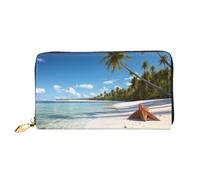 PPTHSNVB Coconut Palm Beach Women's Wallet Large Capacity Credit Card Holder Zip Phone Clutch Ladies Travel Purse, Coconut Palm Beach, One Size, Classic