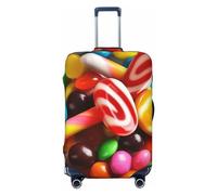 PPTHSNVB Colorful Candy Luggage Covers for Suitcase Elastic Suitcase Cover Protector Dustproof Anti-Scratch Thicken Travel Luggage Cover Washable Baggage Covers Fit 18-32 Inch Luggage, Black, L