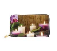 PPTHSNVB Colorful Candy Women's Wallet Large Capacity Credit Card Holder Zip Phone Clutch Ladies Travel Purse, Candles And Orchids, One Size, Classic