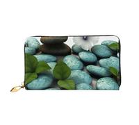 PPTHSNVB Colorful Candy Women's Wallet Large Capacity Credit Card Holder Zip Phone Clutch Ladies Travel Purse, Cobblestone Zen Flowers, One Size, Classic