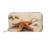 PPTHSNVB Colorful Candy Women's Wallet Large Capacity Credit Card Holder Zip Phone Clutch Ladies Travel Purse, Starfish On The Sand Beach Landscape, One Size, Classic