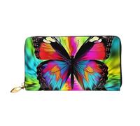 PPTHSNVB Colorful Candy Women's Wallet Large Capacity Credit Card Holder Zip Phone Clutch Ladies Travel Purse, Colorful Butterfly, One Size, Classic