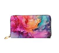 PPTHSNVB Construction helmets Women's Wallet Large Capacity Credit Card Holder Zip Phone Clutch Ladies Travel Purse, Colorful Watercolor Painting, One Size, Classic