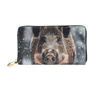 PPTHSNVB Cool Cheetah Leopard Women's Wallet Large Capacity Credit Card Holder Zip Phone Clutch Ladies Travel Purse, Wild Boar, One Size, Classic
