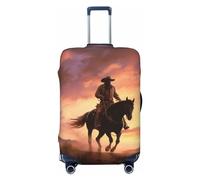 PPTHSNVB Cowboy West Luggage Covers for Suitcase Elastic Suitcase Cover Protector Dustproof Anti-Scratch Thicken Travel Luggage Cover Washable Baggage Covers Fit 18-32 Inch Luggage, Black, M