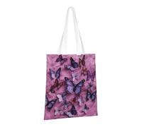PPTHSNVB Crazy polka dots Canvas Tote Bag for Women Reusable Shopping Grocery Bags with Handles Cloth bags, All Butterflies, One Size