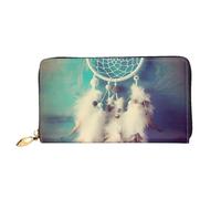 PPTHSNVB Crazy polka dots Women's Wallet Large Capacity Credit Card Holder Zip Phone Clutch Ladies Travel Purse, White Dream Catcher Feather, One Size, Classic