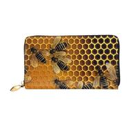 PPTHSNVB Crazy polka dots Women's Wallet Large Capacity Credit Card Holder Zip Phone Clutch Ladies Travel Purse, Bees On Hive, One Size, Classic