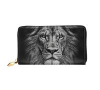 PPTHSNVB Crazy polka dots Women's Wallet Large Capacity Credit Card Holder Zip Phone Clutch Ladies Travel Purse, Black And White Lion Head, One Size, Classic