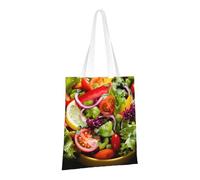 PPTHSNVB Cute Cow Canvas Tote Bag for Women Reusable Shopping Grocery Bags with Handles Cloth bags, Various Salad, One Size