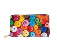 PPTHSNVB Cute Cow Women's Wallet Large Capacity Credit Card Holder Zip Phone Clutch Ladies Travel Purse, Colorful Buttons, One Size, Classic