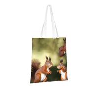PPTHSNVB Cute Squirrels Canvas Tote Bag for Women Reusable Shopping Grocery Bags with Handles Cloth bags