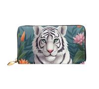 PPTHSNVB Cute white tiger Women's Wallet Large Capacity Credit Card Holder Zip Phone Clutch Ladies Travel Purse, Cute White Tiger, One Size, Classic