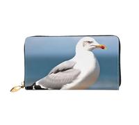 PPTHSNVB Cute white tiger Women's Wallet Large Capacity Credit Card Holder Zip Phone Clutch Ladies Travel Purse, Cute Seagull, One Size, Classic