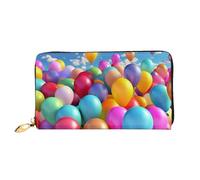 PPTHSNVB Cute white tiger Women's Wallet Large Capacity Credit Card Holder Zip Phone Clutch Ladies Travel Purse, Colorful Balloons, One Size, Classic
