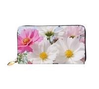 PPTHSNVB Cute white tiger Women's Wallet Large Capacity Credit Card Holder Zip Phone Clutch Ladies Travel Purse, White Flowers, One Size, Classic