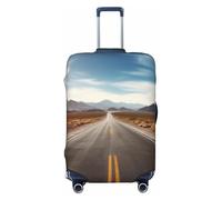 PPTHSNVB Desert Landscape Highway Luggage Covers for Suitcase Elastic Suitcase Cover Protector Dustproof Anti-Scratch Thicken Travel Luggage Cover Washable Baggage Covers Fit 18-32 Inch Luggage, Black