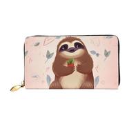 PPTHSNVB Eiffel Tower Love Paris Women's Wallet Large Capacity Credit Card Holder Zip Phone Clutch Ladies Travel Purse, Cute Sloth, One Size, Classic